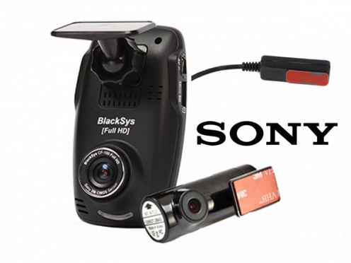 BlackSys CF-100 GPS 2CH видеорегистратор с двумя камерами 